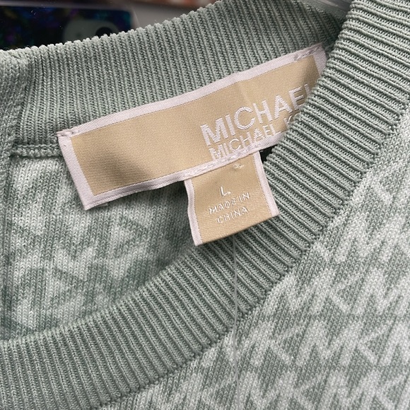 Michael Kors Monogram print mint sweater dress - Picture 3 of 4
